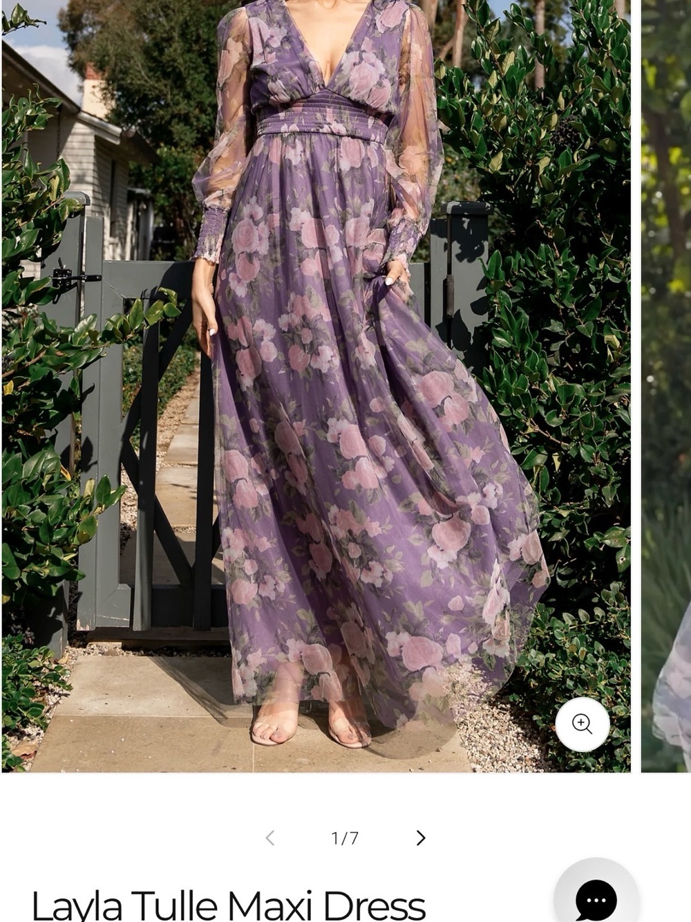 Baltic Born Lavender Floral V-Neck Maxi Dress size 2X - Picture 10 of 11